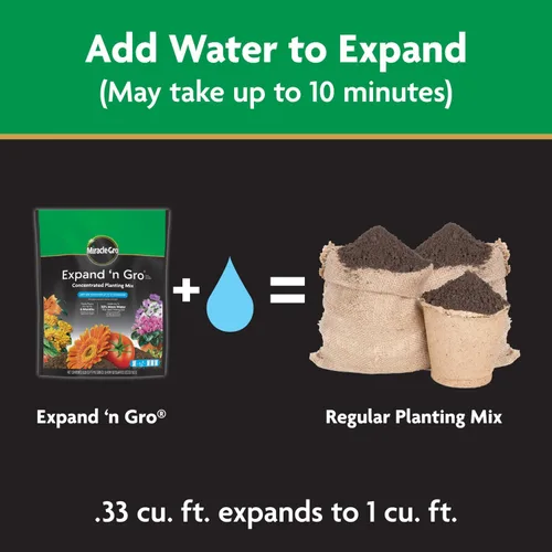 Miniatura 4 de Miracle-Gro Mezcla de plantación, 0.33 pies cúbicos, paquete de 2 Concentrado Se expande a 1 pies cúbicos Para contenedores Para uso