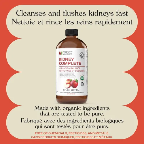 Miniatura 5 de Complete Natural Products Kidney Complete - Líquido orgánico de 8 onzas para apoyo renal, limpieza y desintoxicación con vinagre de sidra