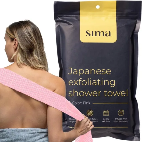 Miniatura 9 de Toalla exfoliante para la cara y el cuerpo - Toalla exfoliante japonesa con fibras hexagonales, exfoliante corporal con 2 lados para frotar y lavar