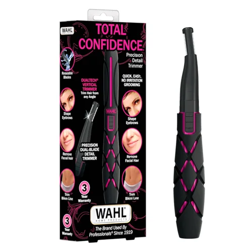 Wahl DualTech 3026635 - Recortadora de pelo a batería, recortadora facial para mujer, cabezal de doble cara, agarre cómodo, removedor de vello