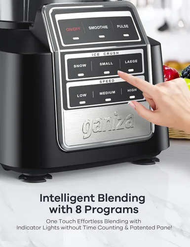Miniatura 2 de Ganiza Batidora de batidos, licuadora profesional de encimera de 1800 W de potencia máxima para cocina, jarra de jugo de gran capacidad de 64 onzas
