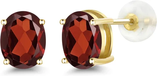 Miniatura 62 de Gem Stone King Aretes de oro de 14 quilates con piedra natal ovalada de 0.315 x 0.236 in Aretes de oro para mujer