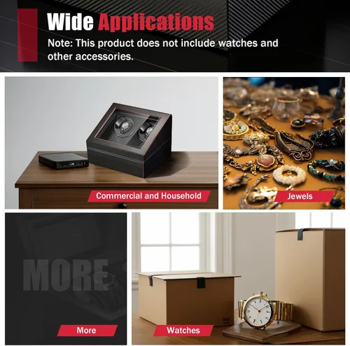 Miniatura 8 de Enrolladores de reloj para relojes automáticos, caja de bobinadora automática de reloj con 4 bobinadoras, 6 almacenamiento adicional