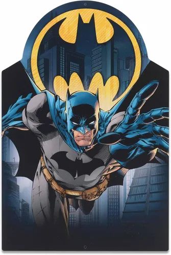 Miniatura 18 de DC Comics Batman Pop Art - Letrero redondo de metal, arte de pared retro de Batman para cueva de hombre, habitación de adolescentes o sala de cine