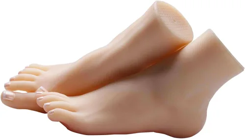 Miniatura 5 de SZLYTYUN Un par de modelos de pies femeninos de silicona realistas de tamaño real, pies de silicona para mostrar zapatos, joyas, sandalias