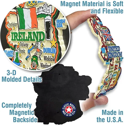 Miniatura 3 de Imán de mapa de país gigante de Francia por Classic Magnets, recuerdos coleccionables de goma 3D estilo vintage y regalos fabricados en los Estados