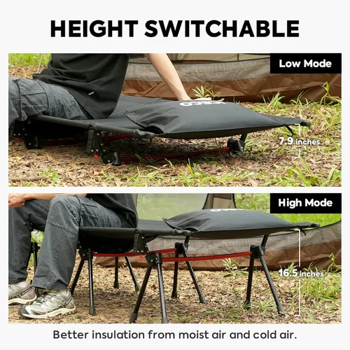 Miniatura 3 de ICECO Catre de campamento XL para adultos, cama portátil, cama plegable ultra estable, soporta 400 libras, ideal para tienda de campaña, al aire