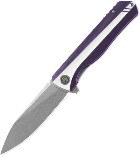 Miniatura 22 de Petrified fish PF818,3.54" D2 Blade, 3.67 oz G10 Handle Flipper Cuchillo plegable (fibra de carbono con mango G10, negro lavado a la piedra)