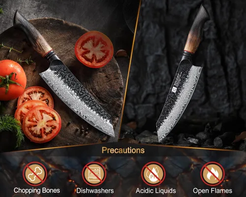 Miniatura 8 de XINZUO Cuchillo Santoku de Damasco Afilado de 7.6 Pulgadas, Cuchillo Profesional de Cocina para Carne de Acero Damasco de 67 Capas para Hogar