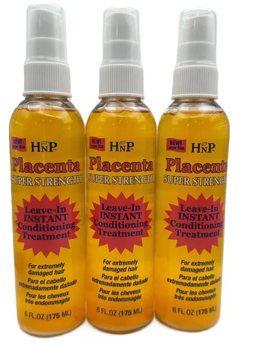 Hask Tratamiento acondicionador sin enjuague de placenta súper fuerza 6 onzas (5.9 fl oz) (paquete de 3)