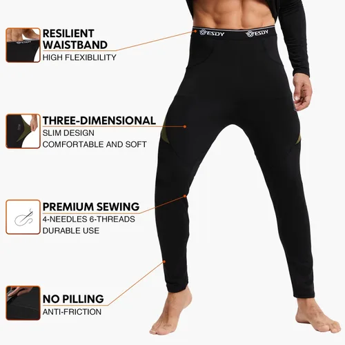 Miniatura 3 de Conjunto de ropa interior térmica para invierno, equipo de caza deportivo, capa base, parte inferior, peso medio