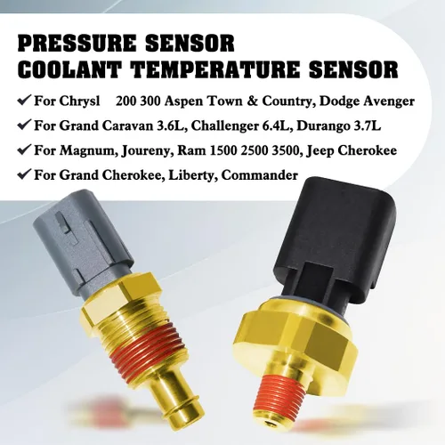Miniatura 3 de 2 unids Sensor de presión de aceite Interruptor emisor Sensor de temperatura del refrigerante 5149062AA 5149077AB para Chrysler Aspen Pacifica Jeep