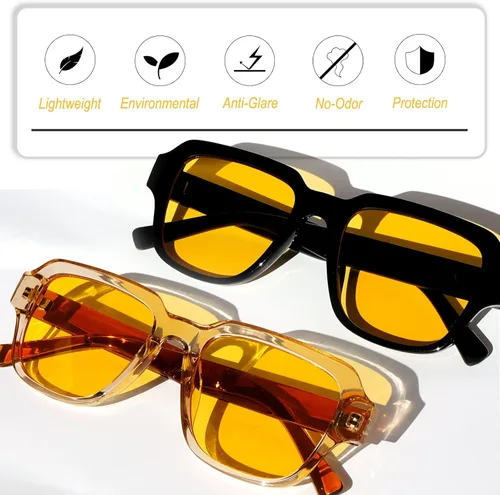 Miniatura 2 de Sehnsucht Gafas de conducción nocturna, gafas clásicas de visión nocturna para hombres y mujeres, gafas de noche reductoras antirreflejos Negro