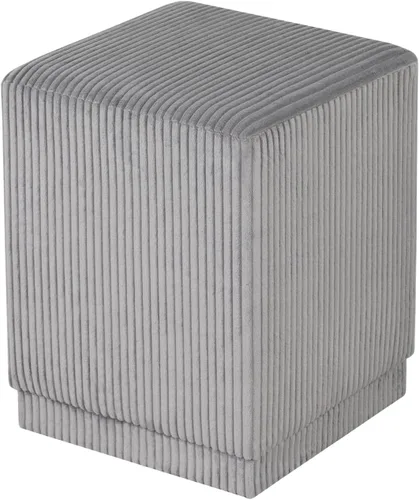 Miniatura 10 de Joveco Taburete otomano cuadrado tapizado de terciopelo, taburete de maquillaje para dormitorio, sala de estar (terciopelo blanco crema)