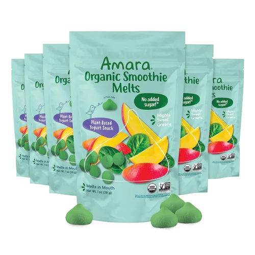 Miniatura 10 de Amara Smoothie Melts - Beets n' Berries - Snacks orgánicos para bebés con frutas y verduras - Yogur derretido a base de plantas - Snack saludable