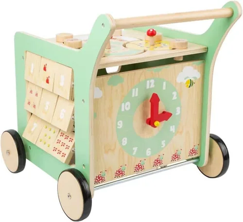 Miniatura 4 de Small Foot Wooden Toys - Andador de madera pastel prémium para bebés y centro de juegos ¡Muévete! Diseñado para niños pequeños de 12 meses