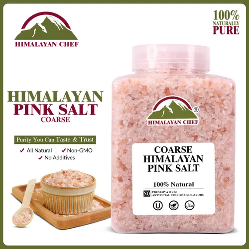 Miniatura 2 de Himalayan Chef Sal del Himalaya – Gruesa 5 libras – La sal rosa del Himalaya es rica en nutrientes y minerales para la salud – Cristal puro gourmet