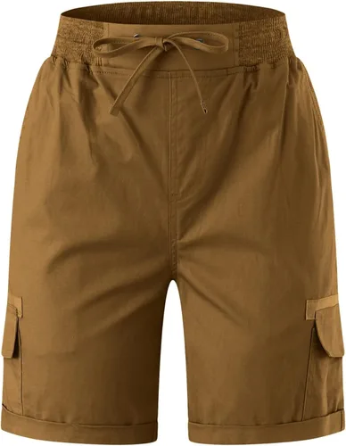 Miniatura 4 de Pantalones cortos sueltos con levantamiento de glúteos de lino hasta la rodilla Pantalones cortos deportivos para mujer con bolsillos Pantalones