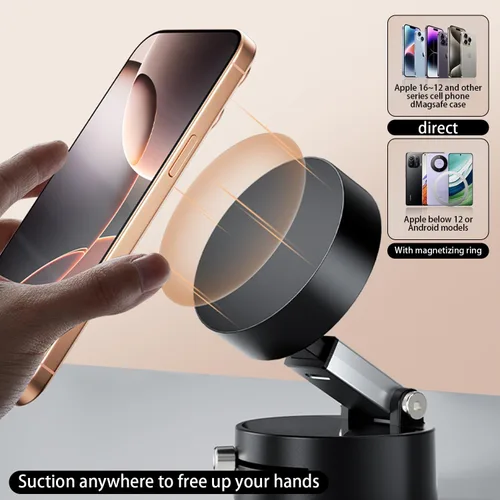 Miniatura 2 de Soporte magnético de succión para teléfono, compatible universal, plegable y retráctil de doble cara soporte magnético para teléfonos inteligentes