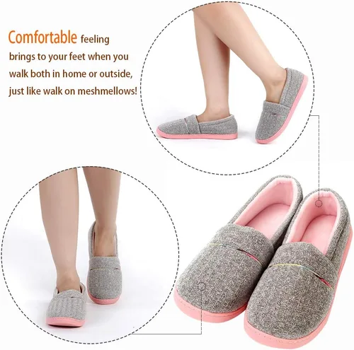 Miniatura 4 de Urbancolor Pantuflas de interior lavables con espalda cerrada para mujer, antideslizantes, transpirables, para el hogar