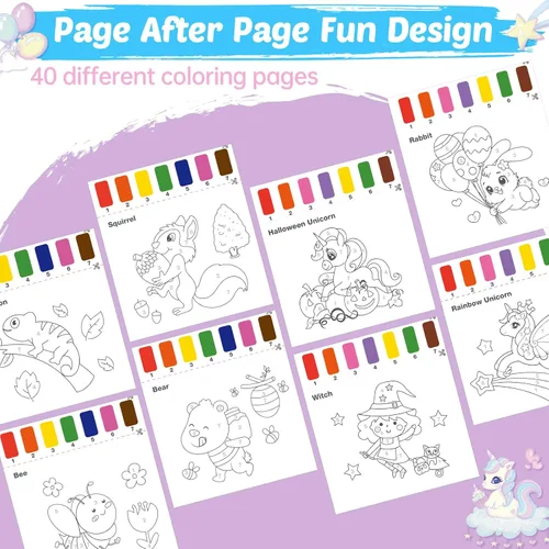 Miniatura 3 de Sets de pinturas acuarela para niños: 2 paquetes de libro para colorear con pintura de agua para niños de 4 a 8 años, kits de papel para dibujar sin
