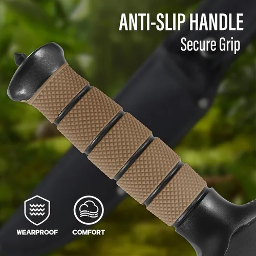 Miniatura 5 de Dispatch Cuchillo de supervivencia de hoja fija con funda y rompecristales, cuchillos de bushcraft de 14 pulgadas con ABS duradero y mango de caucho