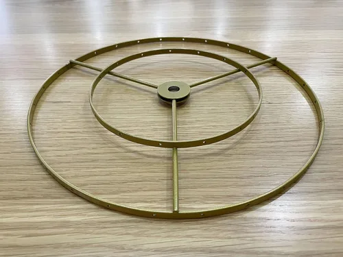 RISEON Marco de pantalla de lámpara con agujeros para colgar, pantalla de lámpara de bricolaje, anillo de alambre, soporte para colgar E27, marco de