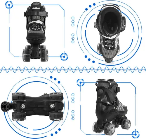 Miniatura 5 de Nattork Patines de ruedas para niños y niñas, patines ajustables de 4 tamaños con ruedas iluminadas para adolescentes, principiantes, deportes al