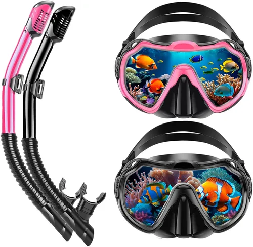 Miniatura 8 de Snorkeling Gear for Adults, Adult Snorkel Set with Panoramic Anti-Leak and Anti-Fog Tempered Glass Snorkel Mask, Dry Top Snorkel, Snorkle Mask Set
