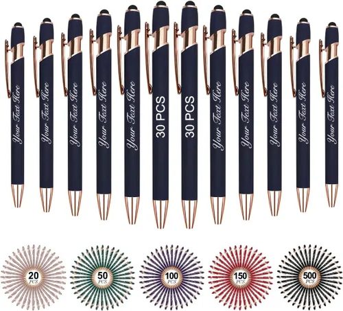 Miniatura 31 de Bolígrafos personalizados personalizados con nombre y texto a granel, 10 bolígrafos personalizados con grabado gratis, regalo para mujeres