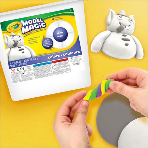 Miniatura 6 de Crayola Model Magic Blanco, Paquete de 4 (8 oz Cada Uno) – Alternativa de Arcilla para Modelar de Secado al Aire para Niños, Regalos de Navidad