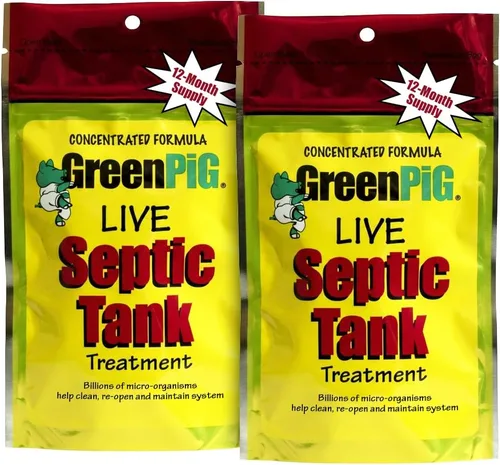 Miniatura 7 de GREEN PIG Tratamiento de Fosa Séptica - Cantidad Extra Grande Compartible, Removedor de Obstrucciones Seguro para Fosas Sépticas, Previene Fallas