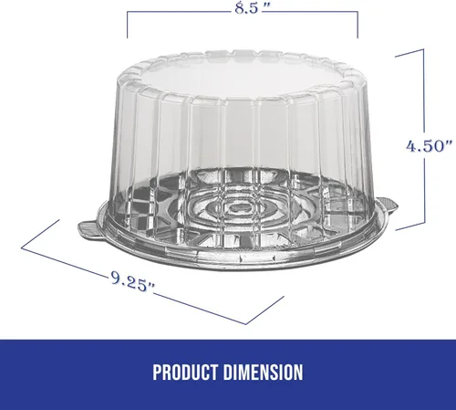 Miniatura 2 de MT Products Recipiente redondo de plástico PET para tartas de 8 pulgadas, cajas de plástico para panadería (paquete de 5) - Fabricado en los Estados