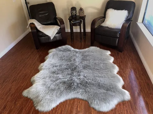 Miniatura 63 de LAMBZY Alfombra sintética de piel de oveja auténtica, con textura inferior gruesa, fuerte, fácil de lavar, resistente a las manchas, perfecta