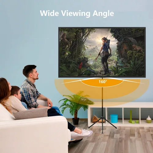 Miniatura 6 de Pantalla de proyector con soporte, pantalla de proyector portátil y soporte, 60 pulgadas 16:9, pantalla de proyección al aire libre, marco