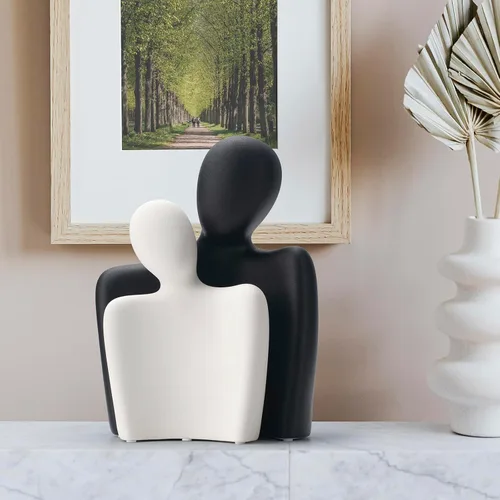 Miniatura 2 de CESTATIVO Estatuas de cerámica para parejas, figuras de pareja abrazadas para estante y mesa, esculturas románticas modernas para sala de estar