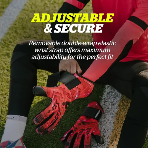 Miniatura 3 de Storelli - Guantes de portero Lightning, protección de mano de alto impacto con 5 espinas de dedo incorporadas, látex alemán New Basic rojo
