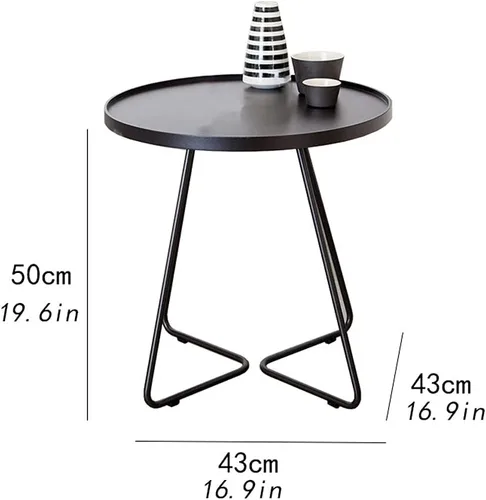 Miniatura 6 de Side Table Couch Side Tables Coffee Table Wrought Iron Non-Slip Tea Table Home Sofa Side Table Bedroom Living Room Corner Coffee Side Table Bedside