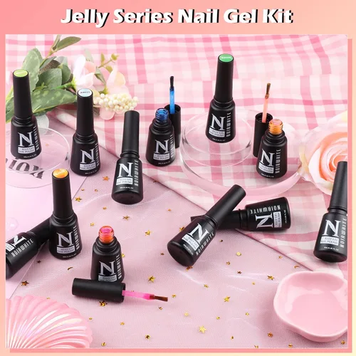 Miniatura 5 de Kit de esmalte de uñas de gel, 12 colores brillantes con purpurina 9D camaleón ojo de gato, juego de esmalte de uñas de gel con base de luz
