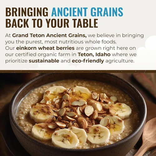 Miniatura 7 de Grand Teton Ancient Grains - Bayas de Einkorn 100% orgánicas, Farro Piccolo de grado alimenticio de primera calidad, para moler en harina, hornear