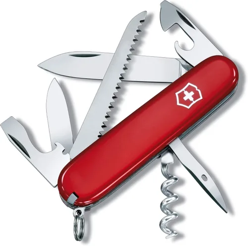 Victorinox Camper – Navaja de bolsillo del Ejército Suizo con 13 funciones, color rojo