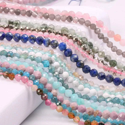 Miniatura 3 de Cuentas de amatista facetadas naturales, piedras naturales, cuentas sueltas para hacer joyas, pulseras y collares