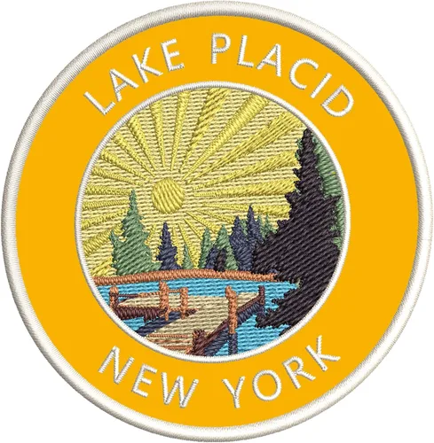 Miniatura 9 de Lake Dock - Lake Placid - Nueva York 3.5" bordado DIY hierro o coser parches decorativos vacaciones aventura tema novedad apliques
