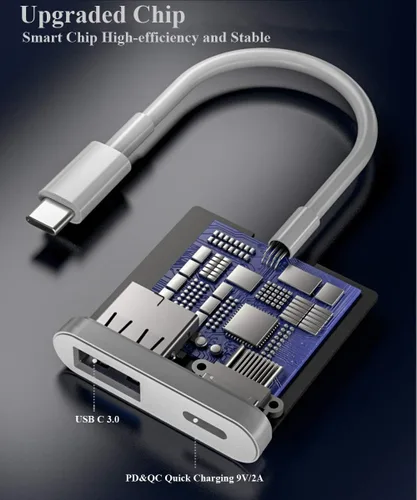 Miniatura 5 de Adaptador USB C OTG con alimentación, 2 en 1 USB C a USB hembra con adaptador de carga PD de 60 W compatible con iPhone 17/16/15, iPad Pro/Air 6