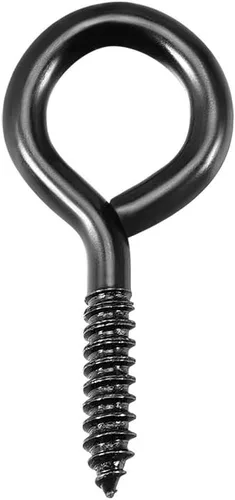 Miniatura 8 de uxcell Ganchos de ojo de tornillo pequeños de 0.59 pulgadas Tornillos autorroscantes Percha atornillada de acero al carbono Ganchos de anillo