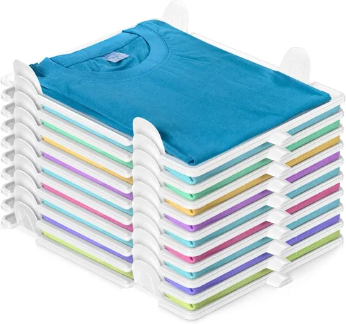Accenter Organizador de Camisetas para Almacenamiento de Ropa, Organizador de Armario Apilable con Fácil Acceso, Tabla para Doblar Camisas,