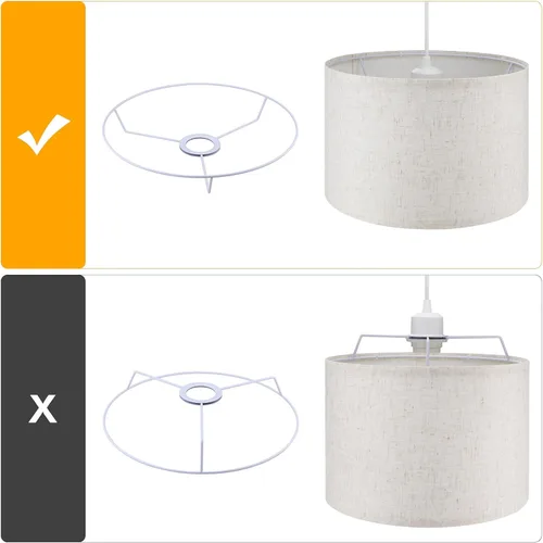 Miniatura 7 de WimiSom - Lámpara colgante enchufable, lámpara de 15 pies con cable enchufable, interruptor de encendido/apagado, pantalla de lino color beige