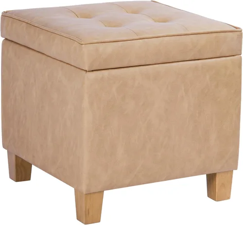 Miniatura 23 de Homepop Decoración del hogar K7342-F2067 Otomana clásica cuadrada de almacenamiento con tapa desmontable Otomana con almacenamiento para sala