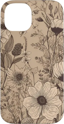 Miniatura 4 de Funda para iPhone 13 Pro Beige Tan Wildflower Floral Minimal Flower Boho