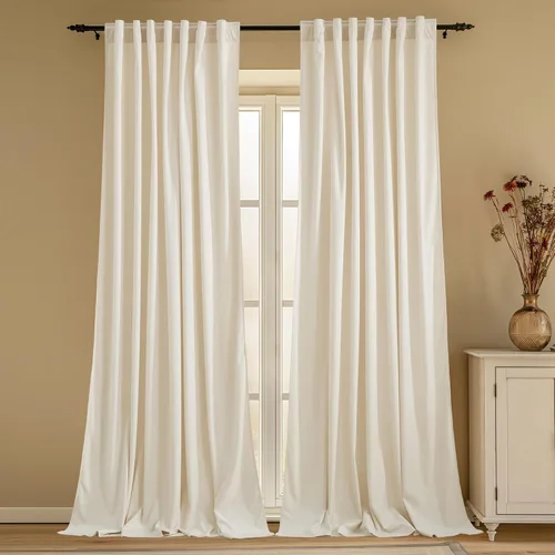 Miniatura 27 de StangH Cortinas de terciopelo súper suaves con pestaña trasera, cortinas azul marino para puerta corredera, decoración de lujo, cortinas opacas